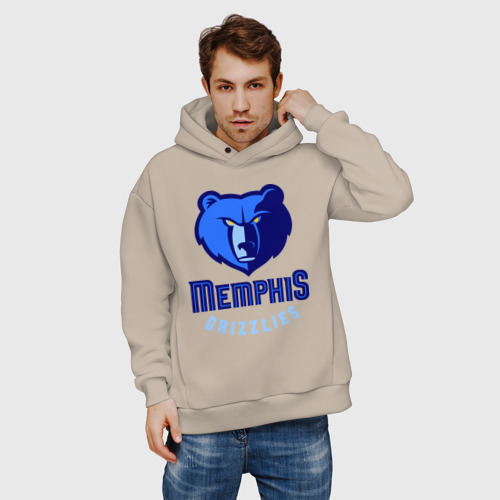 Мужское худи Oversize хлопок Memphis, цвет миндальный - фото 3