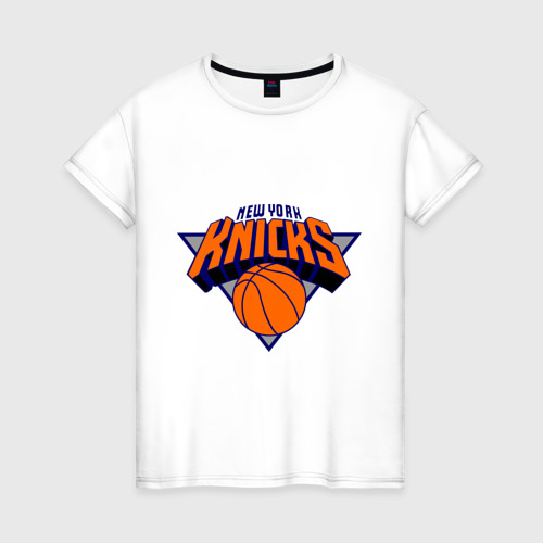 Женская футболка хлопок NY Knicks, цвет белый