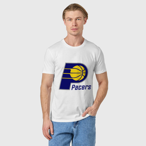 Мужская футболка хлопок Pacers, цвет белый - фото 3