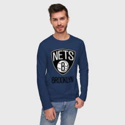 Мужской лонгслив хлопок Nets Brooklyn - фото 2