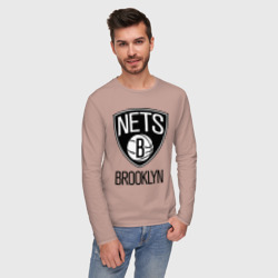 Мужской лонгслив хлопок Nets Brooklyn - фото 2