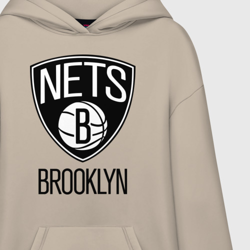 Худи SuperOversize хлопок Nets Brooklyn, цвет миндальный - фото 3