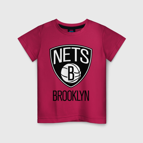 Детская футболка хлопок Nets Brooklyn, цвет маджента