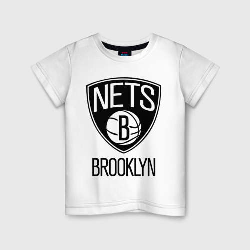 Детская футболка хлопок Nets Brooklyn, цвет белый