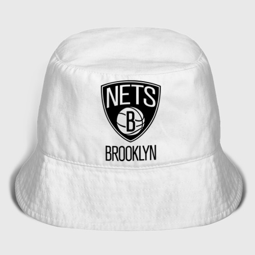 Детская панама хлопок с принтом Nets Brooklyn, вид спереди #2