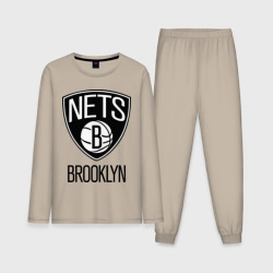 Мужская пижама с лонгсливом хлопок Nets Brooklyn