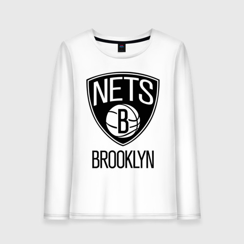 Женский лонгслив хлопок Nets Brooklyn, цвет белый