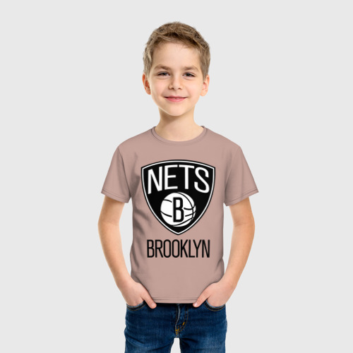 Детская футболка хлопок Nets Brooklyn, цвет пыльно-розовый - фото 3