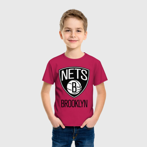 Детская футболка хлопок Nets Brooklyn, цвет маджента - фото 3