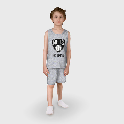 Детская пижама с шортами хлопок Nets Brooklyn, цвет меланж - фото 3