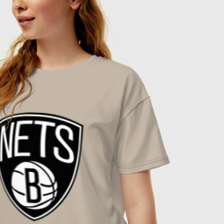 Женская футболка хлопок Oversize Nets Brooklyn - фото 2