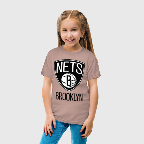 Детская футболка хлопок Nets Brooklyn, цвет пыльно-розовый - фото 5