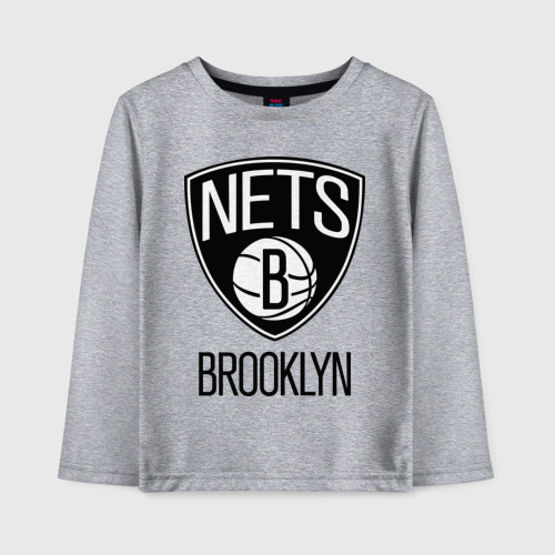 Детский лонгслив хлопок Nets Brooklyn, цвет меланж
