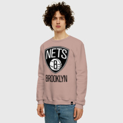 Мужской свитшот хлопок Nets Brooklyn - фото 2