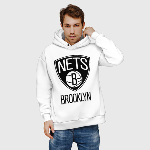 Мужское худи Oversize хлопок Nets Brooklyn - фото 3