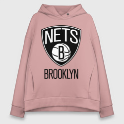 Женское худи Oversize хлопок Nets Brooklyn