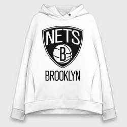 Женское худи Oversize хлопок Nets Brooklyn