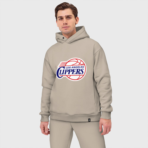 Мужской костюм oversize хлопок LA Clippers, цвет миндальный - фото 3