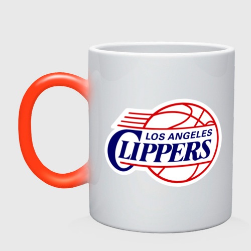 Кружка хамелеон LA Clippers, цвет белый + красный