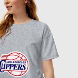 Женская футболка хлопок Oversize LA Clippers - фото 2