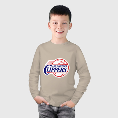 Детский лонгслив хлопок LA Clippers, цвет миндальный - фото 3