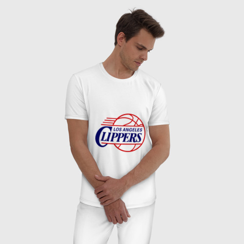 Мужская пижама хлопок LA Clippers, цвет белый - фото 3