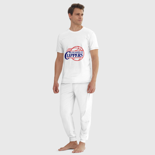 Мужская пижама хлопок LA Clippers, цвет белый - фото 5