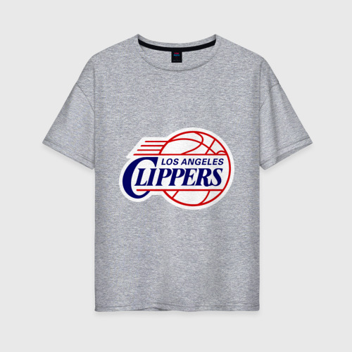 Женская футболка хлопок Oversize LA Clippers, цвет меланж