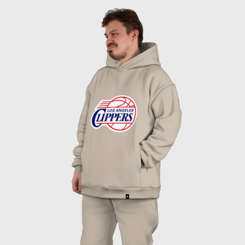 Мужской костюм oversize хлопок LA Clippers, цвет миндальный - фото 7