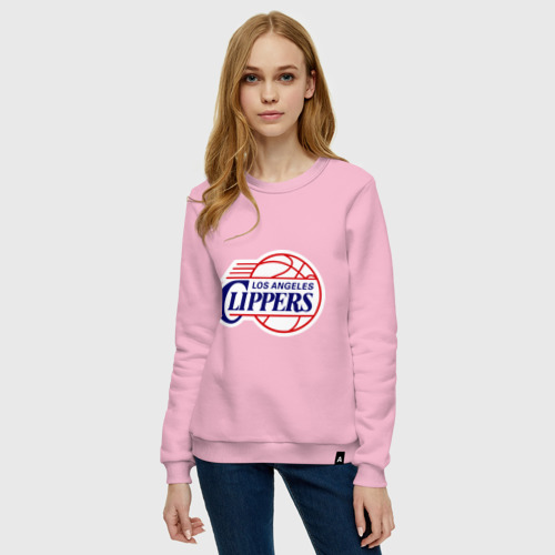 Женский свитшот хлопок LA Clippers, цвет светло-розовый - фото 3