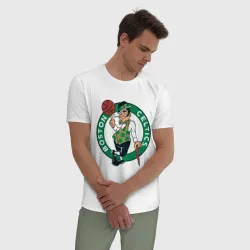 Мужская пижама с белой футболкой хлопок Boston - фото 2