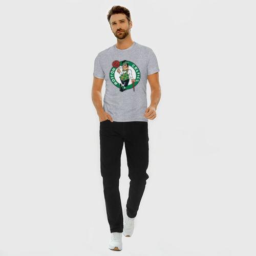 Мужская футболка хлопок Slim Boston, цвет меланж - фото 5
