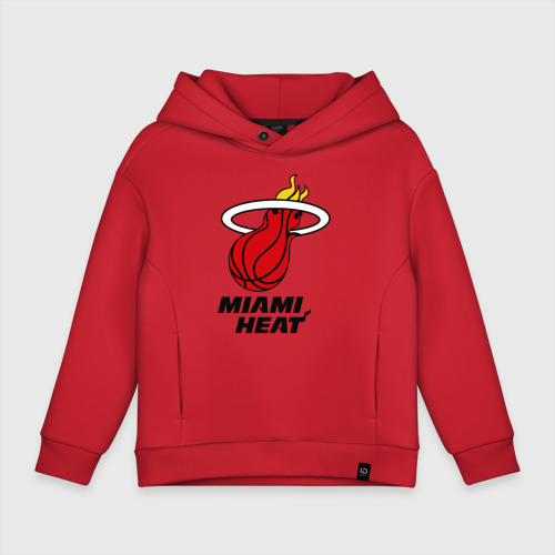 Детское худи Oversize хлопок Miami Heat-logo, цвет красный