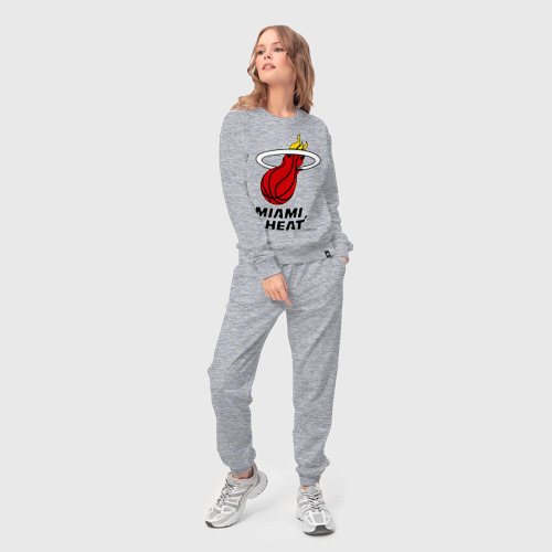 Женский костюм хлопок Miami Heat-logo, цвет меланж - фото 3