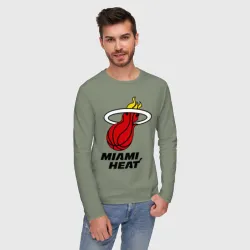 Мужской лонгслив хлопок Miami Heat-logo - фото 2