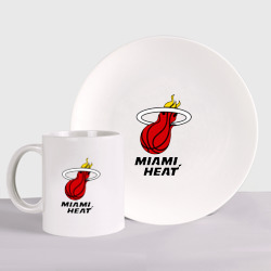 Набор: тарелка + кружка Miami Heat-logo
