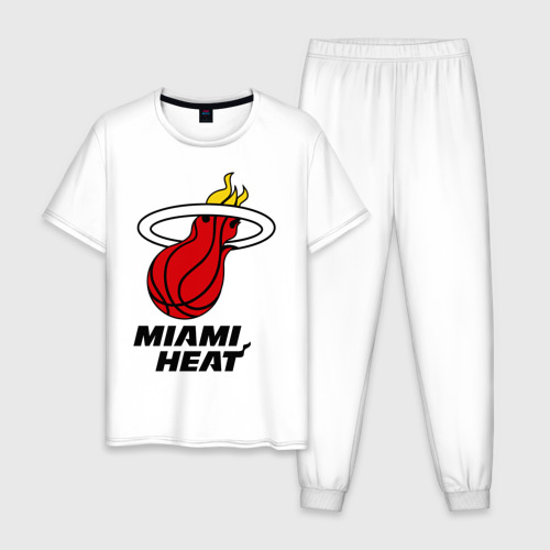 Мужская пижама хлопок Miami Heat-logo, цвет белый