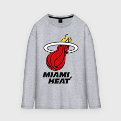 Мужской лонгслив oversize хлопок Miami Heat-logo