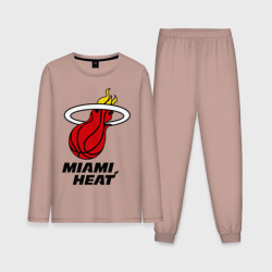 Мужская пижама с лонгсливом хлопок Miami Heat-logo