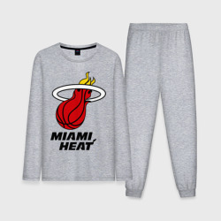 Мужская пижама с лонгсливом хлопок Miami Heat-logo