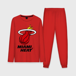 Мужская пижама с лонгсливом хлопок Miami Heat-logo