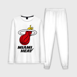 Мужская пижама с лонгсливом хлопок Miami Heat-logo