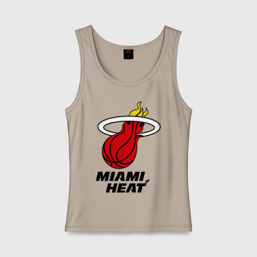 Женская майка хлопок Miami Heat-logo, цвет миндальный