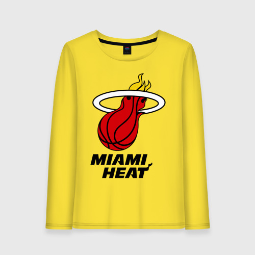 Женский лонгслив хлопок Miami Heat-logo, цвет желтый