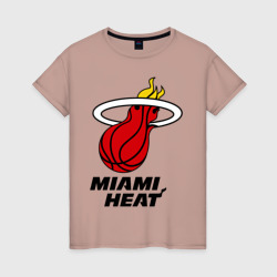 Женская футболка хлопок Miami Heat-logo