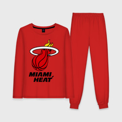 Женская пижама с лонгсливом хлопок Miami Heat-logo