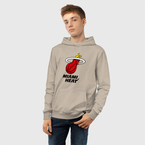 Детская толстовка хлопок Miami Heat-logo, цвет миндальный - фото 6