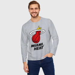 Мужской лонгслив oversize хлопок Miami Heat-logo - фото 2