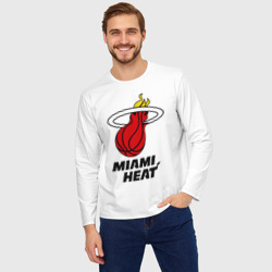 Мужской лонгслив oversize хлопок Miami Heat-logo - фото 2