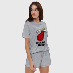 Женская пижама с шортиками хлопок Miami Heat-logo - фото 2